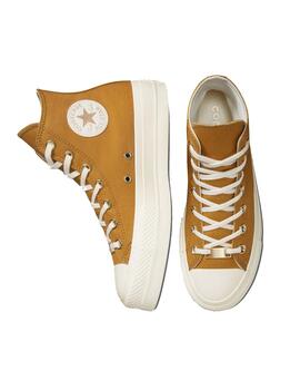 Zapatilla Mujer Converse Cts Lift Hi Plat. Mostaz