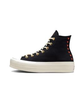 Zapatilla Mujer Converse Platform Hearts Negra Cor