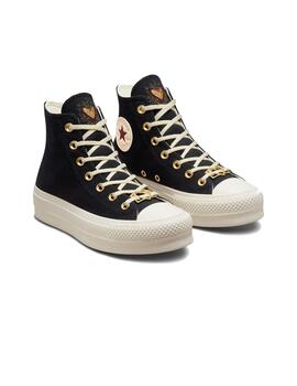 Zapatilla Mujer Converse Platform Hearts Negra Cor