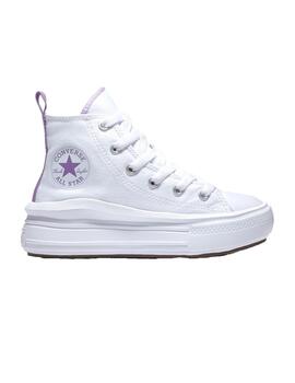 Zapatilla Junior Converse Move Hi Blanca Lila