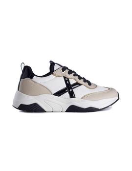 Zapatilla Mujer Munich Wave 105 Blanca Beige Negra