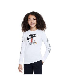 Camiseta Niñ@ Nike Nsw Ls Tee Blanca
