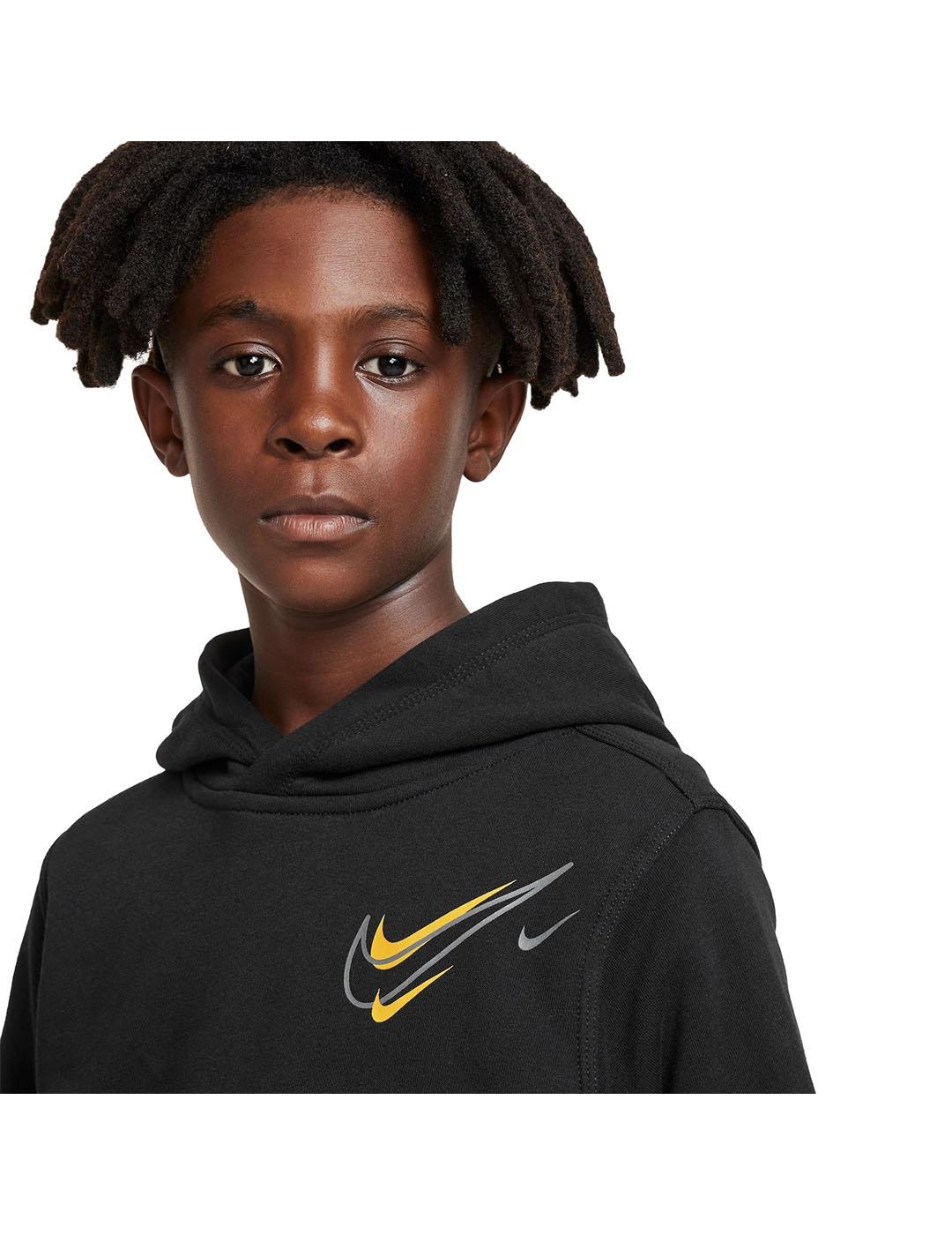 SUDADERA NIKE DE CAPUCHA NIÑO NEGRA