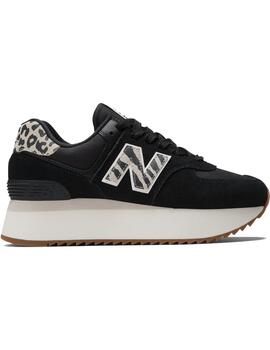 Zapatilla Mujer New Balance 574 Negro Print.