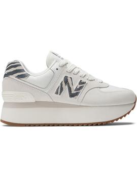 Zapatilla Mujer New Balance 574 Blanco Print