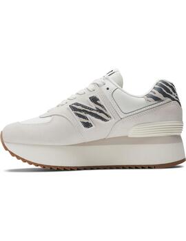 Zapatilla Mujer New Balance 574 Blanco Print