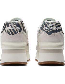 Zapatilla Mujer New Balance 574 Blanco Print