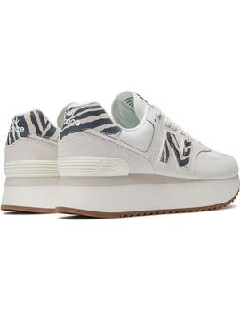 Zapatilla Mujer New Balance 574 Blanco Print