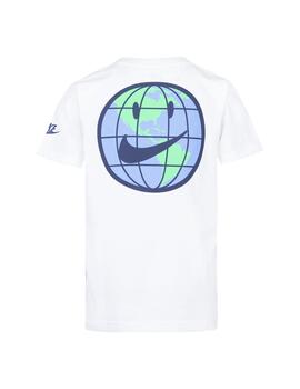 Camiseta Niño Nike Globe Blanca