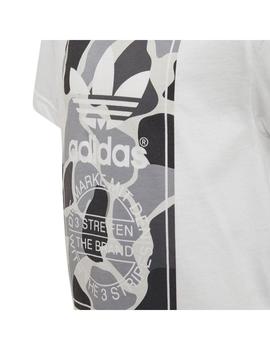 Camiseta Niño adidas Trefoil Blanca Camuflaje