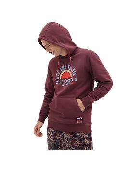 Sudadera Hombre Vans Outdoor Club PO Granate