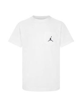 Camiseta Niño Jordan Jumpman Pocket Blanca