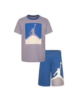 Conjunto Niño Jordan Jumbo Jumpman Gris Azul