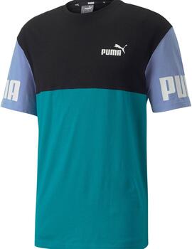 Camiseta Hombre Puma Power Negro Verde