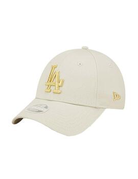 Gorra Mujer New Era 9Forty Los Angeles Beige Dorad