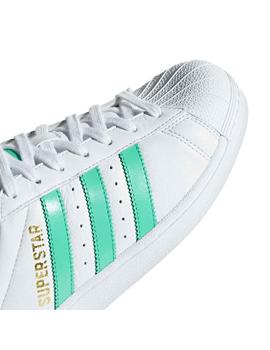 Zapatilla adidas Superstar Hombre Blanco y Verde