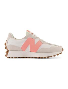 Zapatilla Mujer New Balance 327 Piel Blanca Coral