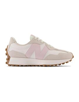 Zapatilla Mujer New Balance 327 Blanco Rosa Piel