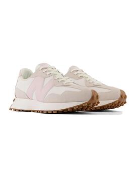 Zapatilla Mujer New Balance 327 Blanco Rosa Piel