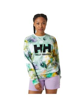 Sudadera Mujer HH Crew Logo Esra Multicolor Menta