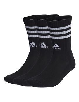 Calcetines Unisex adidas Cushioned 3 bandas Negro