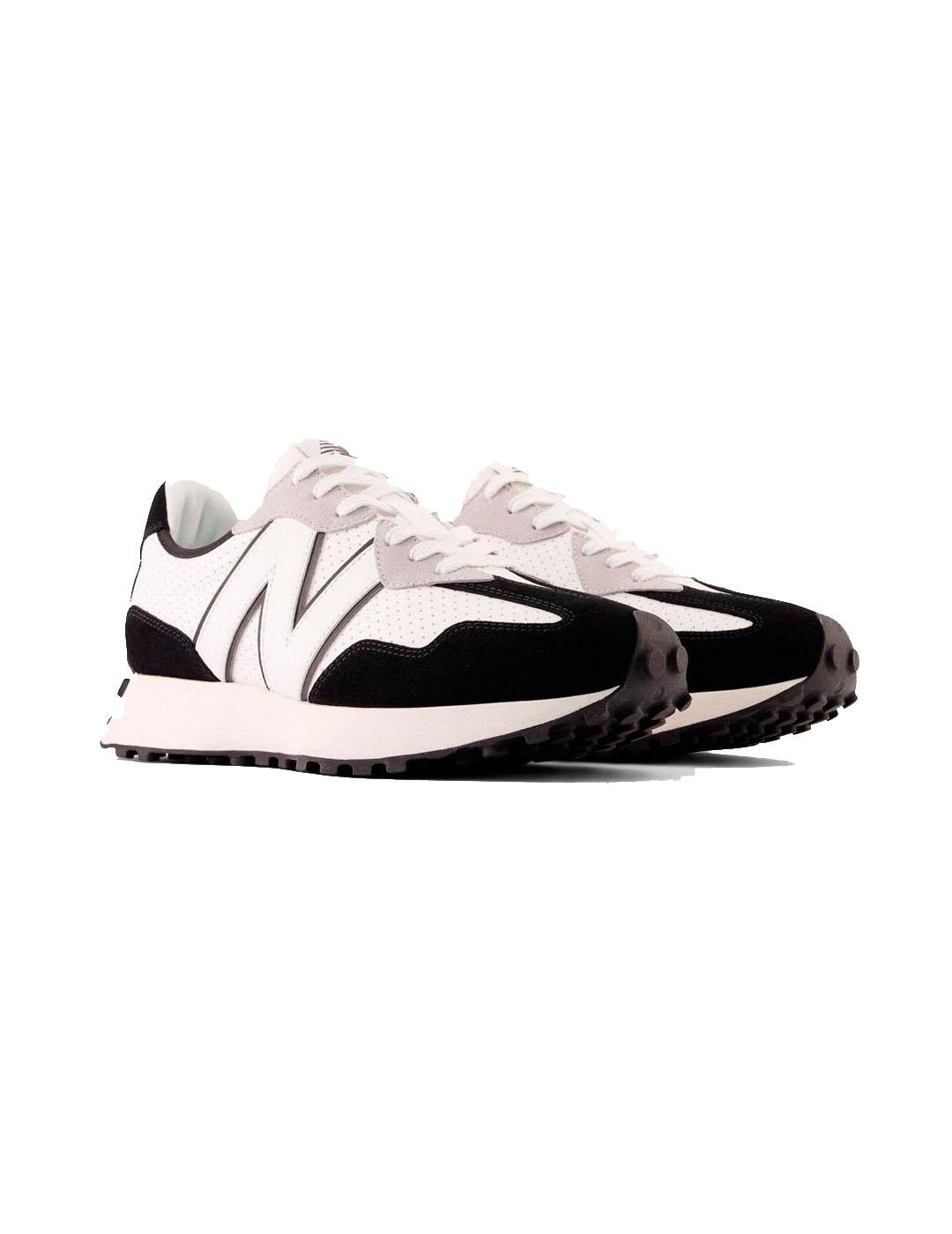 Zapatilla Hombre New Balance 327 Blanca Negra Piel