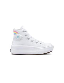 Zapatilla Niña Converse Move Hi Blanca Arcoiris