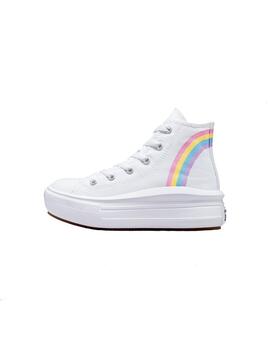 Zapatilla Niña Converse Move Hi Blanca Arcoiris