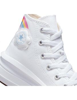 Zapatilla Niña Converse Move Hi Blanca Arcoiris