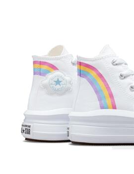 Zapatilla Niña Converse Move Hi Blanca Arcoiris