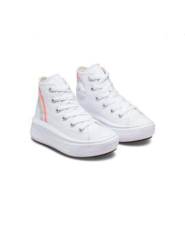 Zapatilla Niña Converse Move Hi Blanca Arcoiris