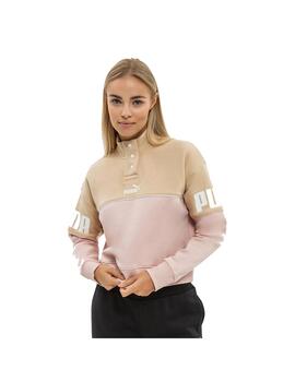 Sudadera Mujer Puma Power Marron Rosa