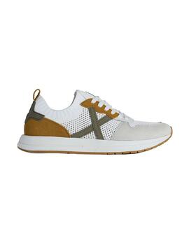 Zapatilla Hombre Munich Net 25 Blanca Mostaza Verd