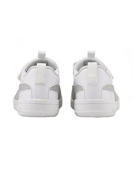 Zapatilla Niña Puma Multiflex Blanca Plata