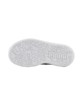 Zapatilla Niña Puma Multiflex Blanca Plata