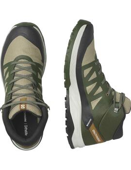 Bota Hombre Salomon Outrise Mid GTX Verde