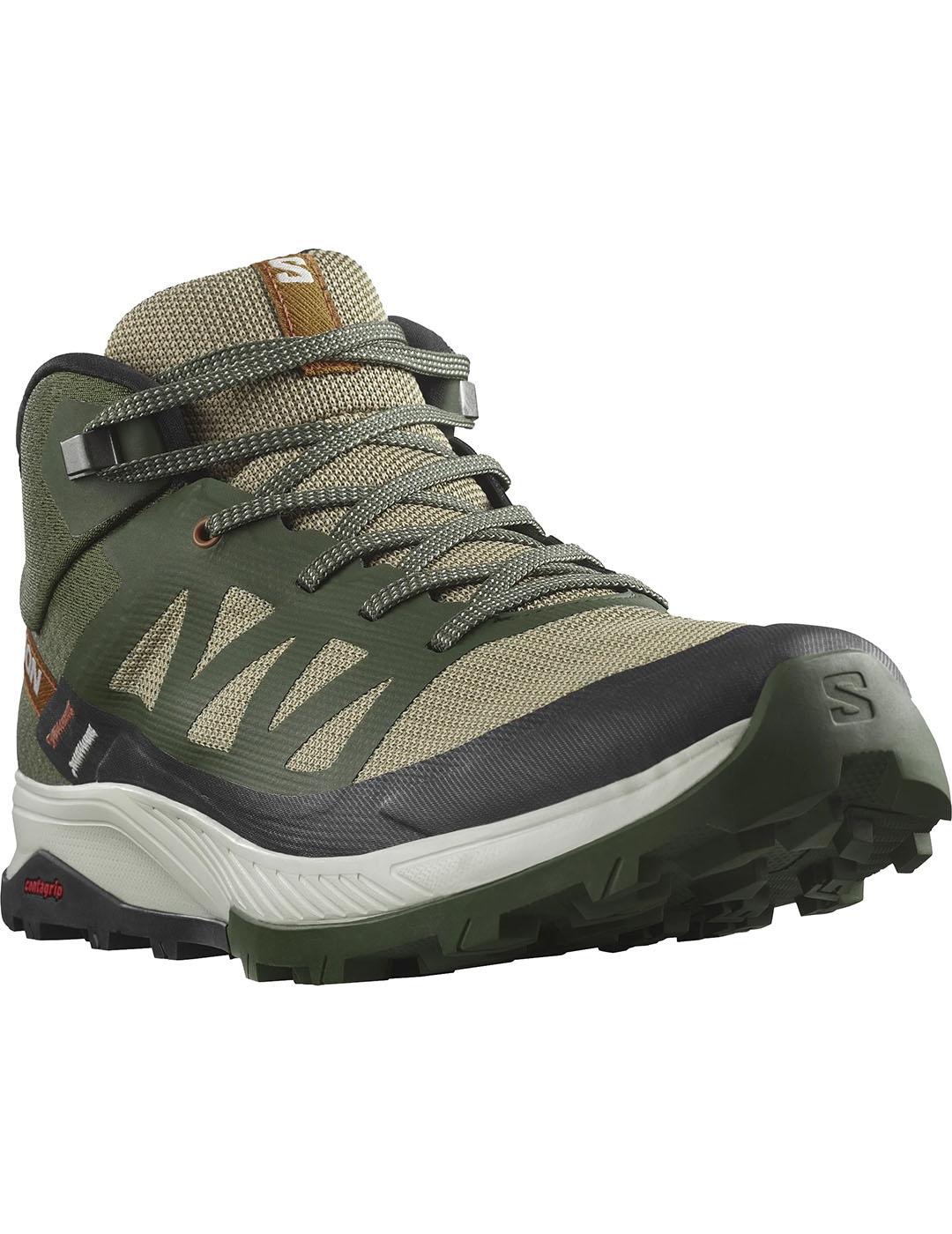 Zapatillas montaña Salomon X Braze Mid GTX verde negro hombre