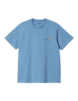 Camiseta Hombre Carhartt WIP American Script Azul