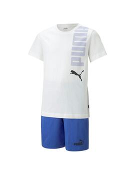 Conjunto Niño Puma Loglab Blanco Azul