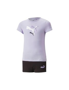 Conjunto Niña Puma Graphic Lila Negro