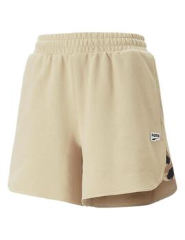 Pantalón Corto Mujer Puma Downtown Hight Beige