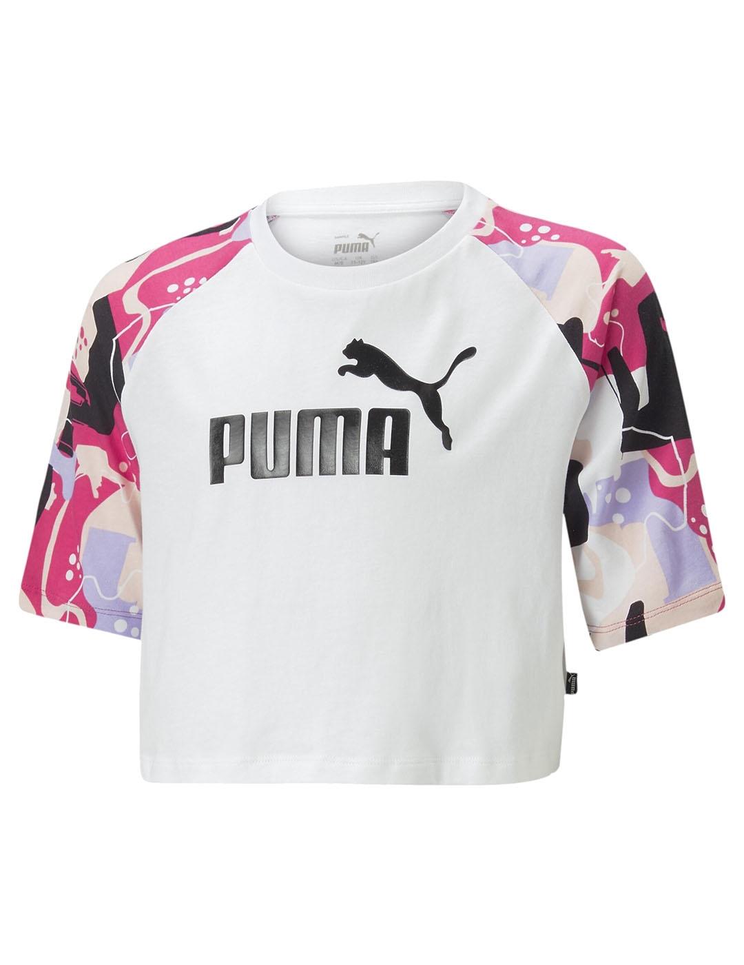 Camiseta Niña Puma Ess Street Blanca Rosa Lila