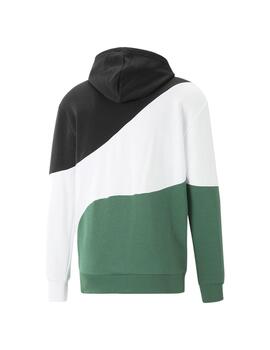 Sudadera Hombre Puma Power Negro Blanca Verde