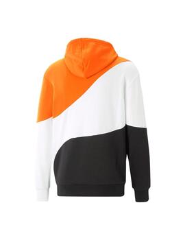 Sudadera Hombre Puma Power Naranja Blanca Negra