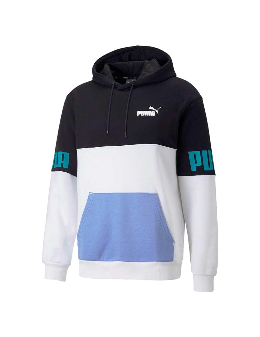 Sudadera Hombre Puma Power Negra Blanca Lila