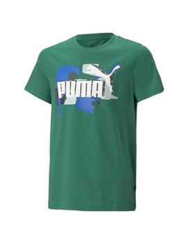 Camiseta Niño Puma ESS  Street Art Verde