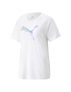 Camiseta Mujer Puma Evostripe Blanca Azul