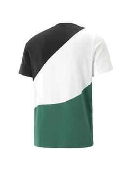 Camiseta Hombre Puma Power Cat Blanco Verde