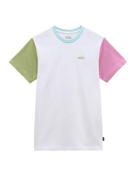 Camiseta Mujer Vans Left Chest Blanca Multi