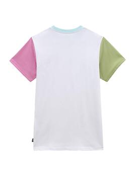 Camiseta Mujer Vans Left Chest Blanca Multi